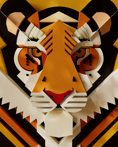 3d tiger 3dart 3dillustration bigcat c4d cgi cinema4dartist creaturedesign digitalartist redshift tiger wildlife wildlifedesign