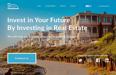 The landing page for Coastal Capital Investments company branding design investment landing page logo real estate ui web design