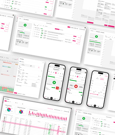 Time Management App app clean design enterprise software erp mobile modern time management ui ux design web app