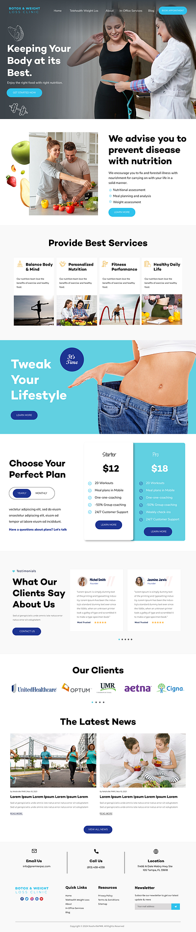 Botox & weight loss clinic website UI/UX design. branding design graphic design typography ui ui design ux ux design web design