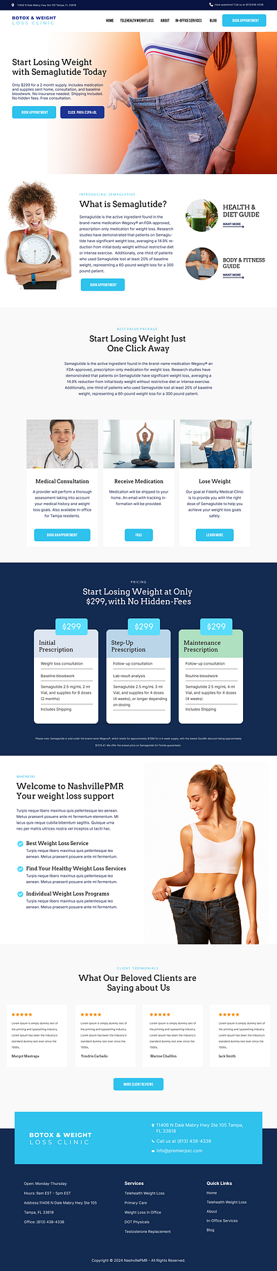 Botox & weight loss clinic website UI/UX design. branding design graphic design typography ui ui design ux ux design web design