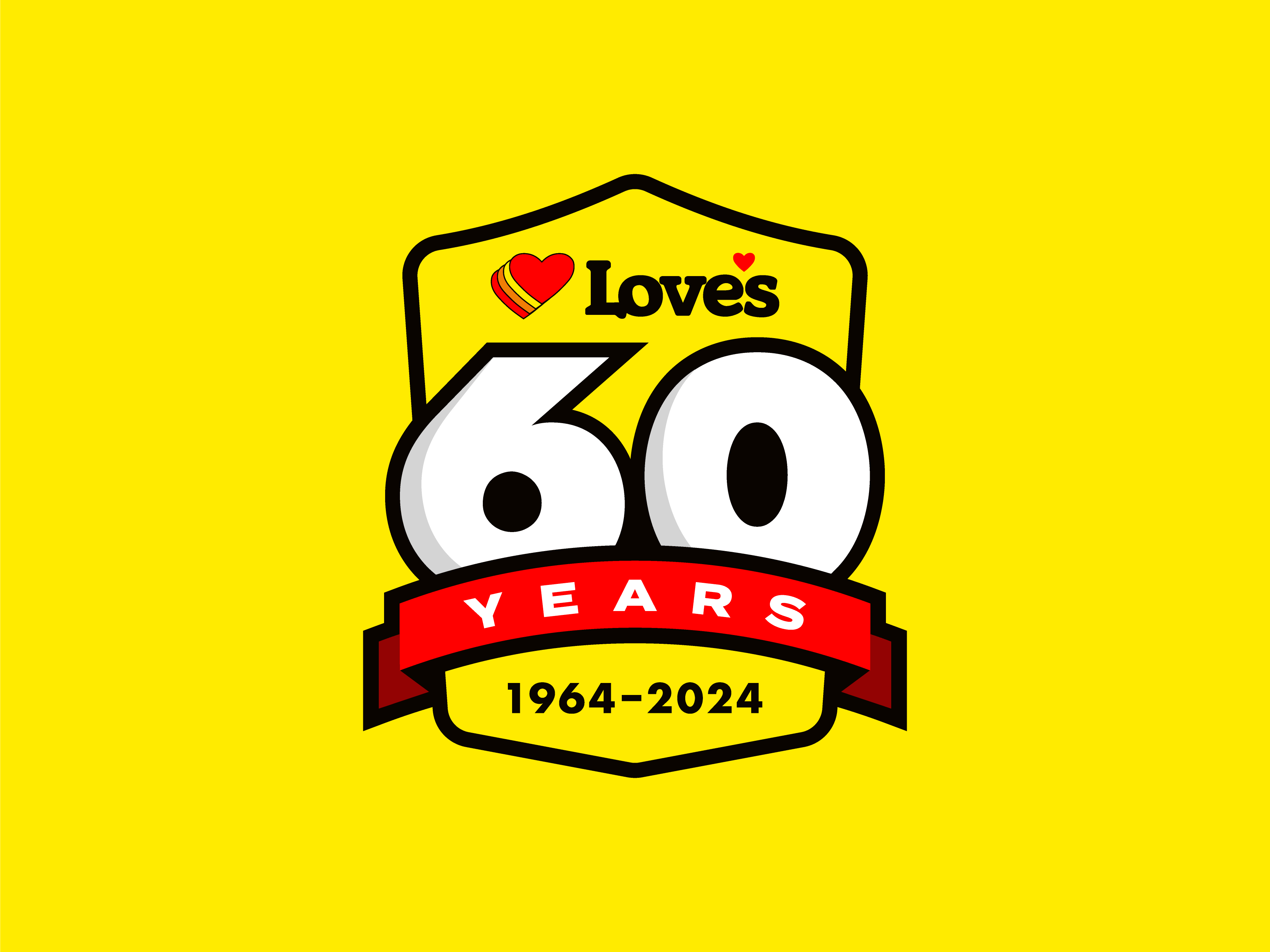 Love's Travel Stops 60th Anniversary Logo anniversary badge anniversary logo badge branding graphic design logo logo badge logo design