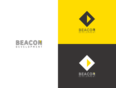 Construction Development Beacon Logo beacon branding gray lighthouse logo logomark logotype mark minimal minimalist ui yellow