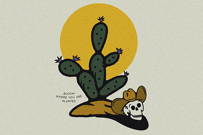 Bloom where you are planted american band merch branding cactus desert graphic design illustration logo merchandise southwest tshirt design usa