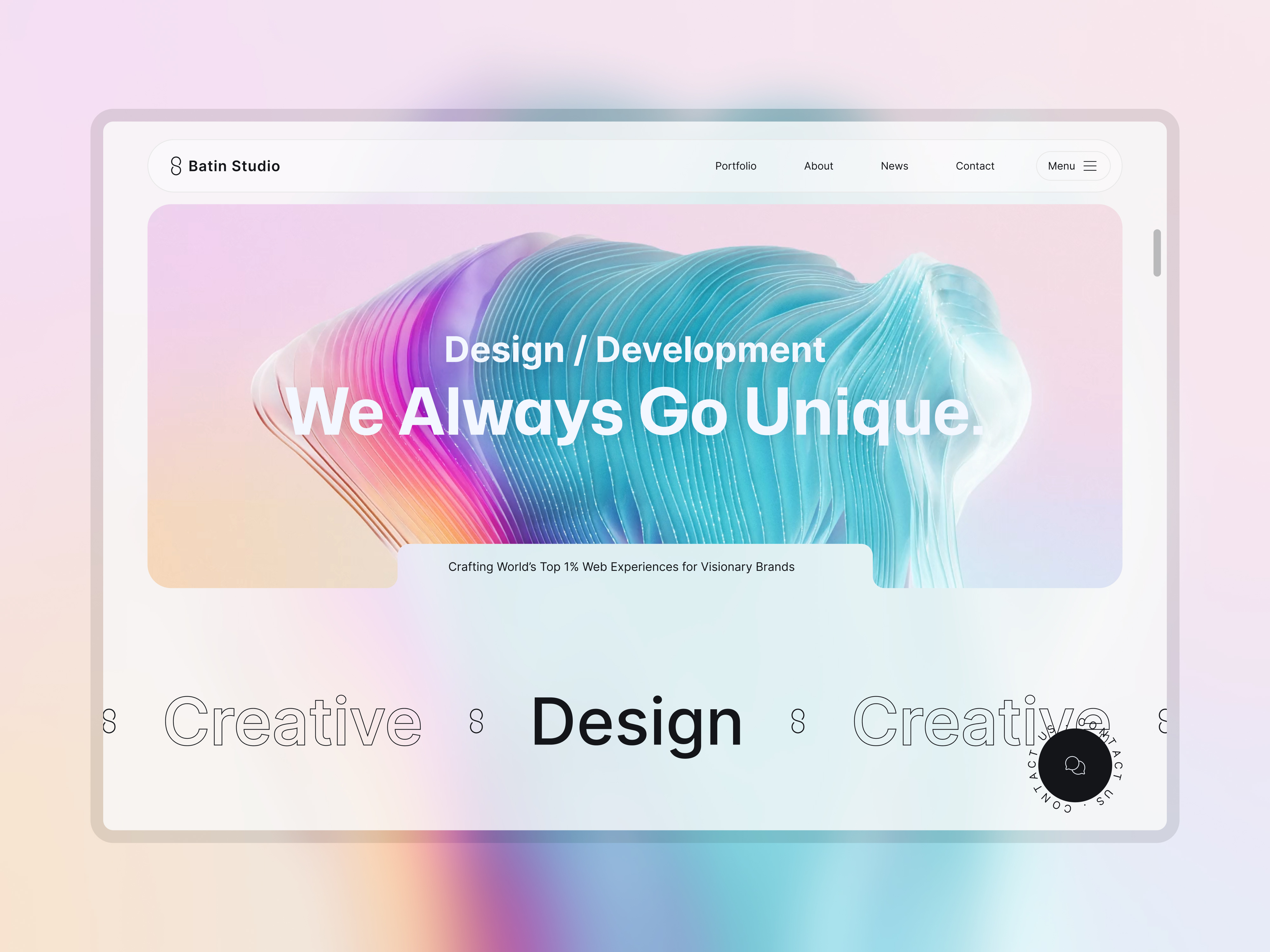 Batin Studio Website Redesign animation batin batin studio branding clean design interaction logo minimalist motion graphics studio ui ux web web design website