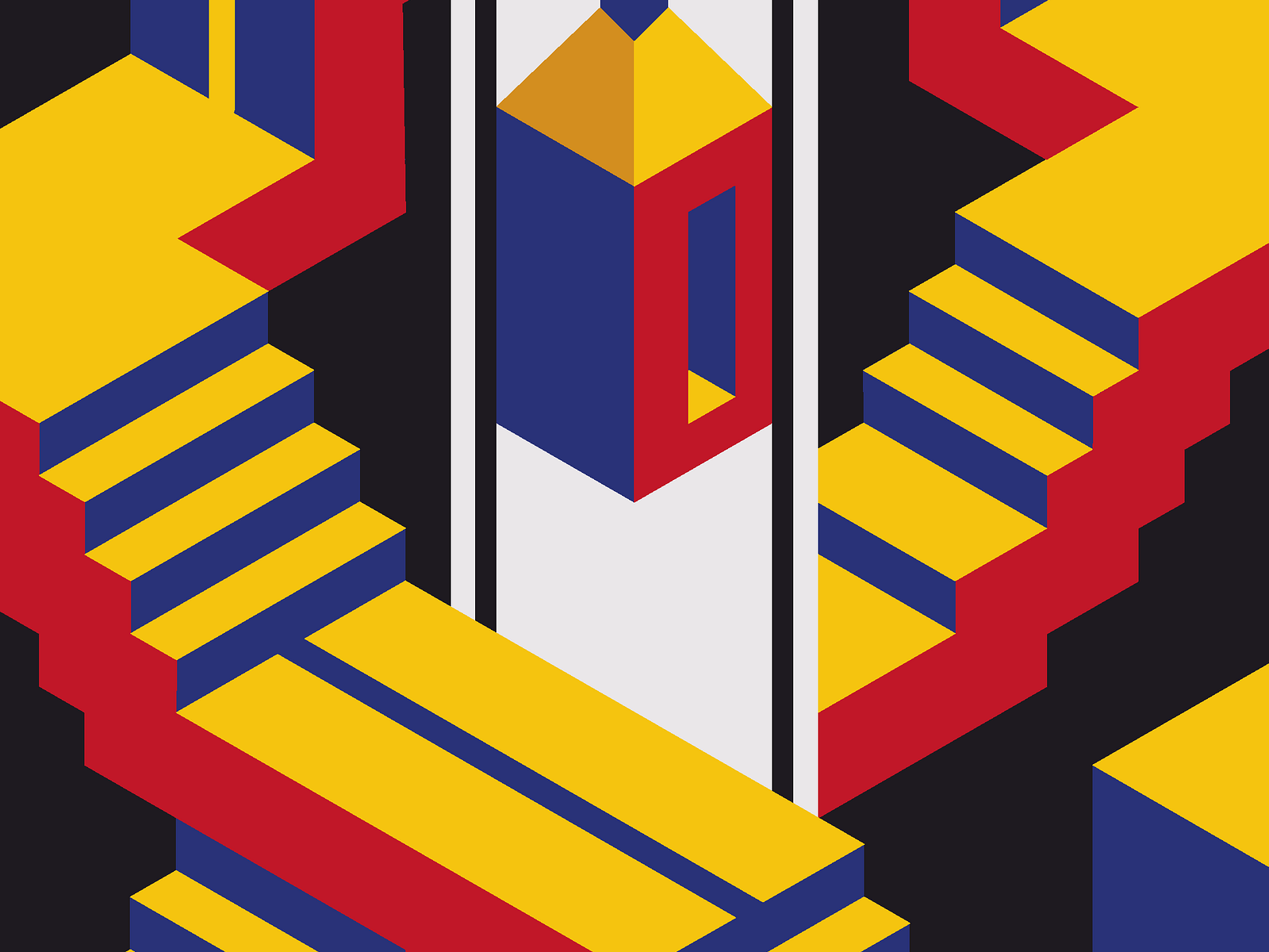 Isometric staircase illustration by Ana M Solano on Dribbble