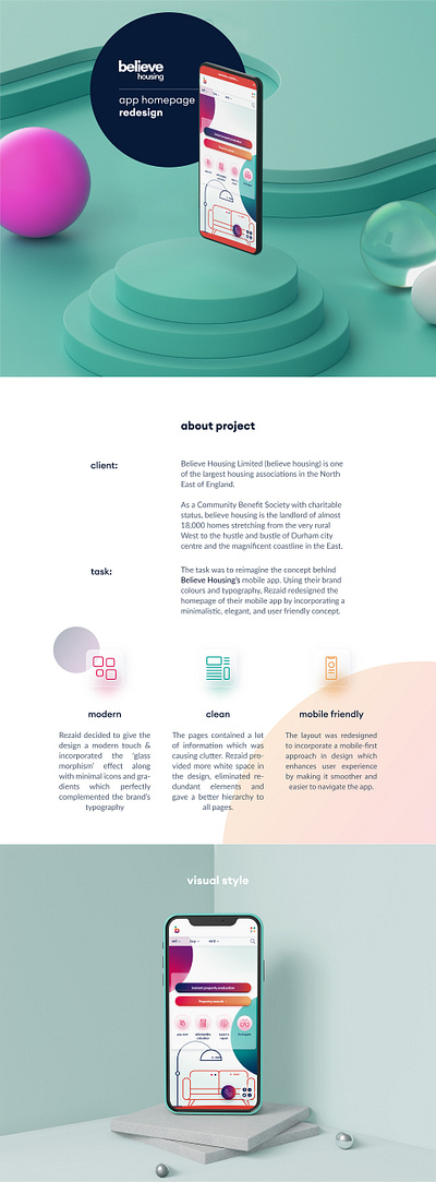 Concept Design for Believe Housing branding ui ux