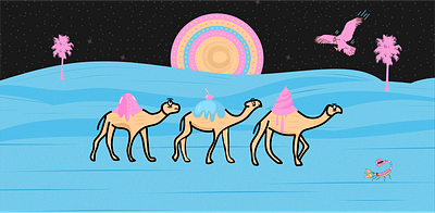 Camel WonderDesert camels desert graphic design illustrations wonderland