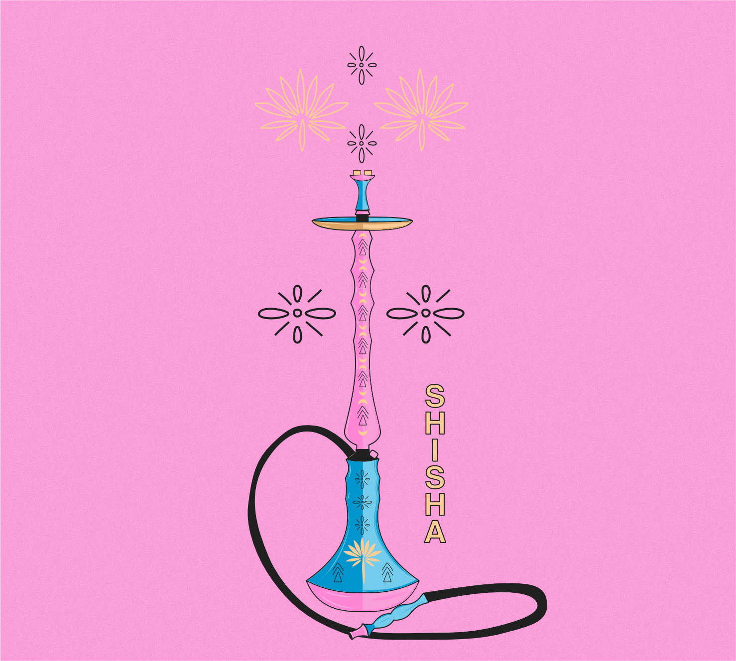 Shisha hookah illustrations pattern shisha