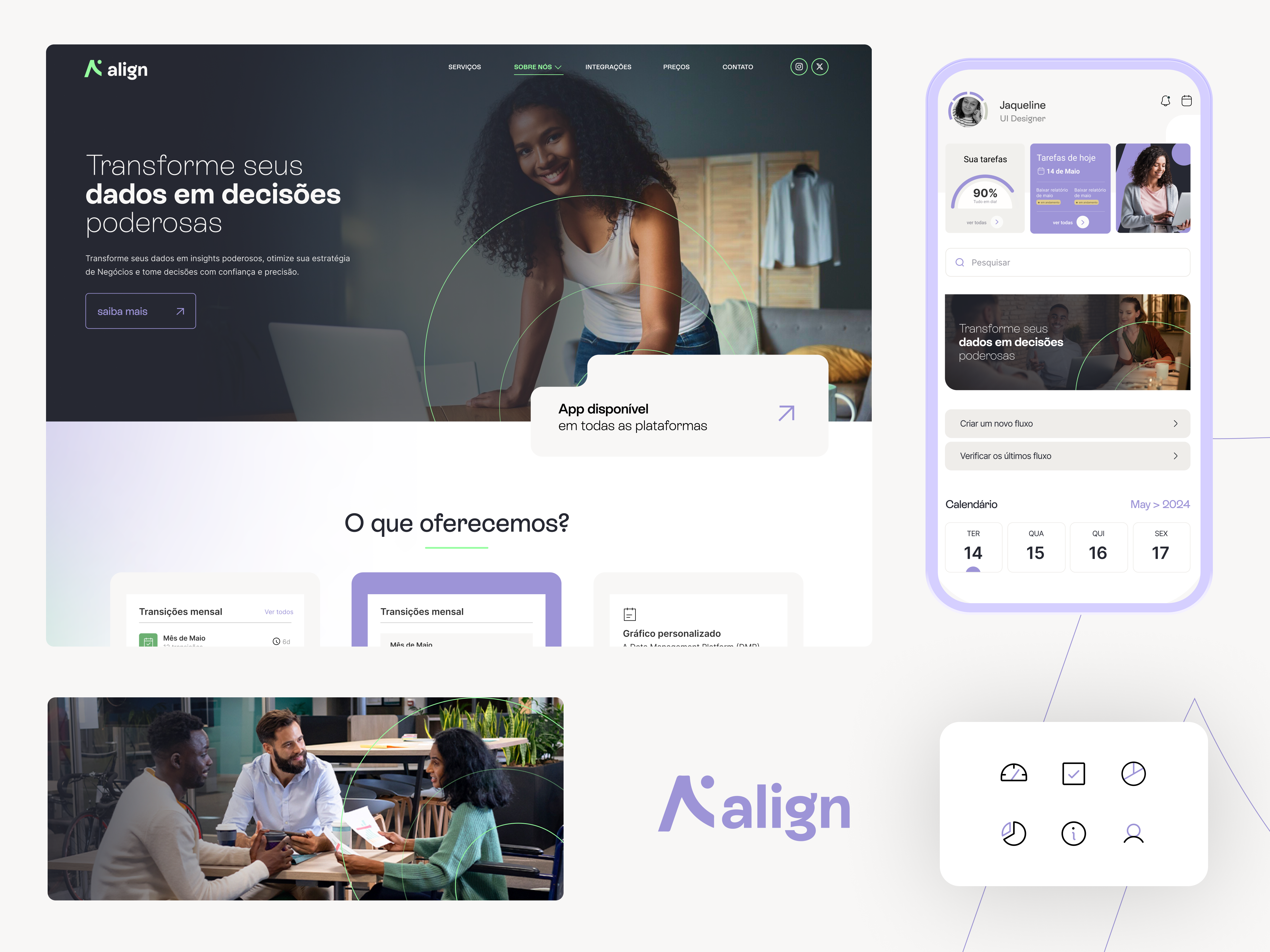 Align - Dashboard UI appmobile design landingpage mobile ui