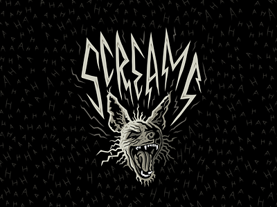 The Screams black and white branding design graphic design hyena illustration illustrator laughing logo scream vector