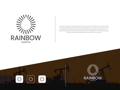 Rainbow glow oil logo design. water drop with shine logo. colour glow graphic design light logo des logo design nature oil organic rainbow shine waterdrop