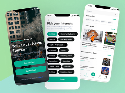Local News Aggregator App Design 📱🗞️ aggregator app branding localnews login screen ui ui design userexperience ux