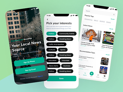 Local News Aggregator App Design 📱🗞️ aggregator app branding local news aggregator localnews login screen news newsapp typography ui ui design userexperience ux