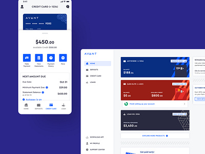 Avant - A redesign to help people move financially forward app banking case study credit card deposits design system finance fintech mobile banking redesign trending ui