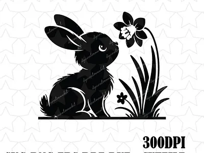 Bunny Silhoutte 3d animals animation branding clipart cricut digital design dxf graphic design logo motion graphics pdf png svg ui vector