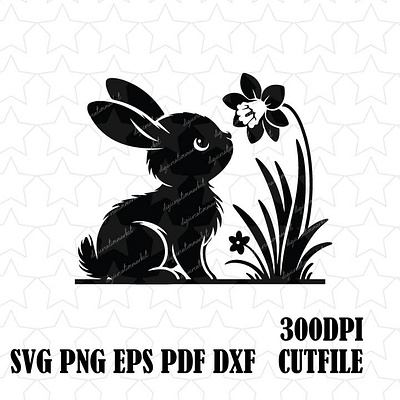 Bunny Silhoutte 3d animals animation branding clipart cricut digital design dxf graphic design logo motion graphics pdf png svg ui vector