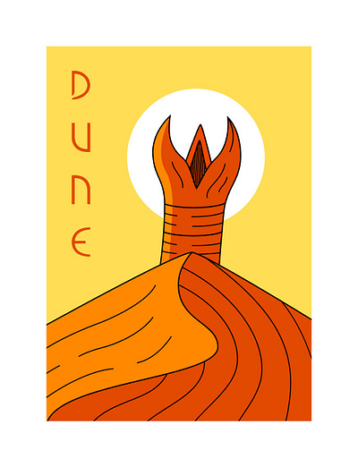 Shai-Hulud dune fan art illustration inkscape poster sandworm vector