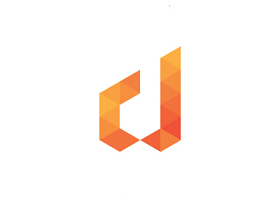 Orange vairent d logo advertising art branding business cards design graphic design grid grid logo illustration logo poly vector