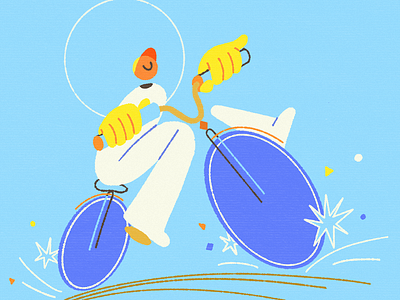Morning Cycling character cycling doodle illustration minimalist shapes simple summer