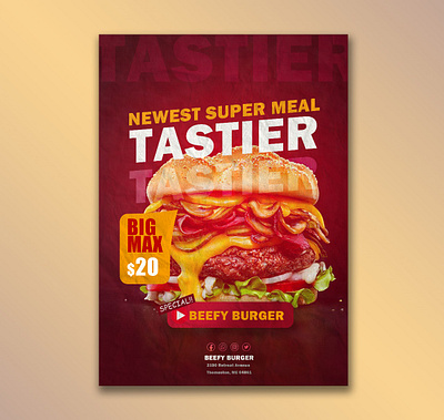 Food Poster Design branding burger design food graphic design illustration poster