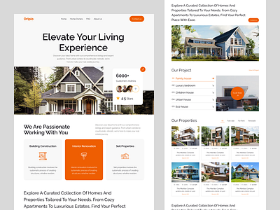 Real Estate Website Page Design design design uiux droip template figma design framer template landing page design oripio oripio design agency product design real estate website design ui uiux ux designer web design web designer webflow template website design