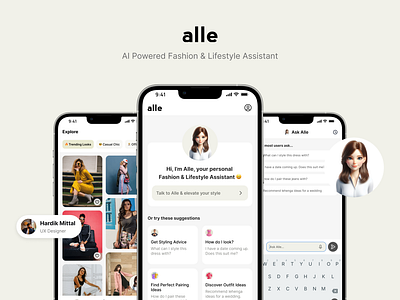 Alle: AI Powered Fashion & Lifestyle Assistant app ideas dailyui illustration ui ui ideas ui inspiration user interface ux