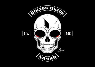 Hollow Heads MC drawing fun graphic design logo motorbike