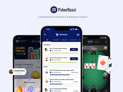Pokerbaazi - Comprehensive Missions & Rewards System app ideas dailyui design ui ui ideas ui inspiration user interface ux