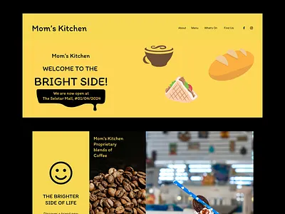 Mom's Kitchen branding landing page restaurant website ui user interface ux design website
