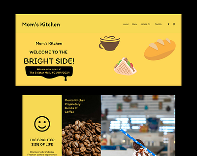 Mom's Kitchen branding landing page restaurant website ui user interface ux design website