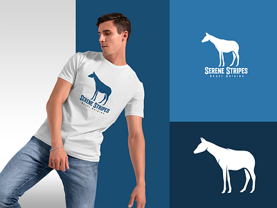 Serene Stripes Logo animal branding design graphic design logo