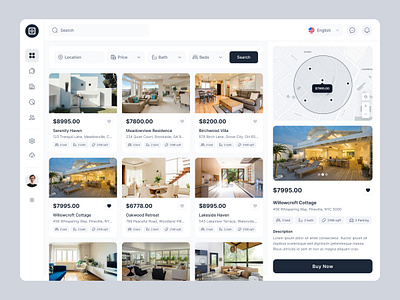 Real Estate Dashboard clean dashboard dashboard landing page real estate realestate software ui design ux web website