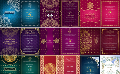 wedding invitation cards design designer graphic design illustration invitation card marriage photoshop ui ux vector wedding cards