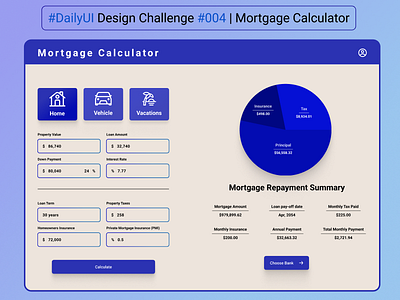 Online Mortgage Calculator Design calculator design daily ui design challenge 4 figma design mortgage calculator ux ui design website design