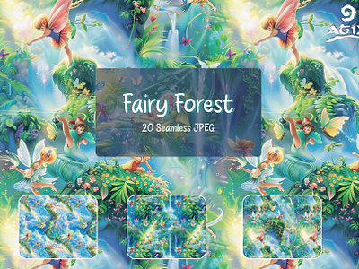 Fairy Forest Kit [ 20 Seamless JPEG ] art print background texture infinite background pattern bundle seamless pattern seamless texture