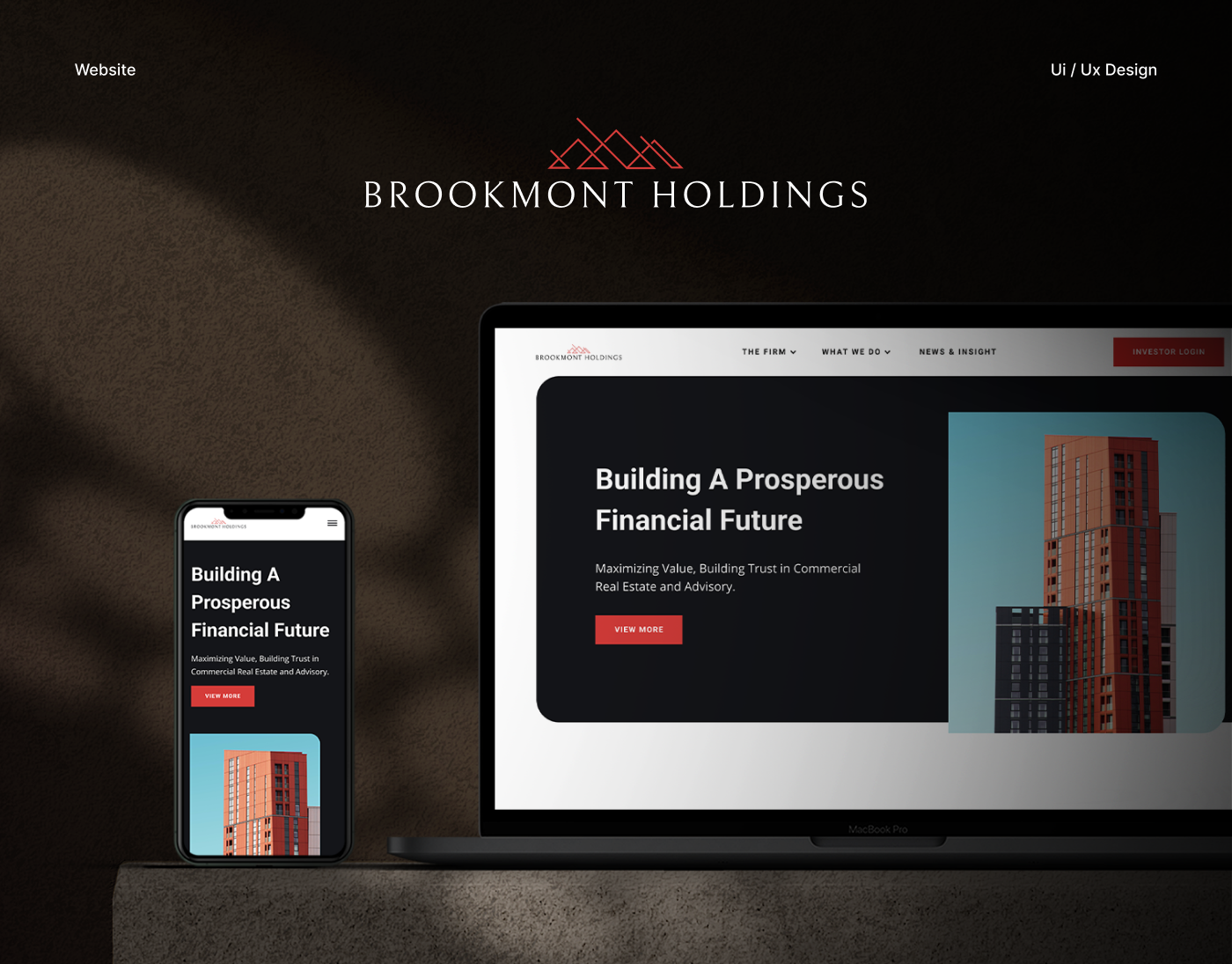 Brookmont Holdings | Financial Company Website architecture dark website finance ui ux web design website