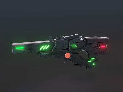 A Scifi Gun game Ready 3D model 3d 3dart 3dweapon blender gameasset gamedev lowpoly render scifi space unity unreal weapon