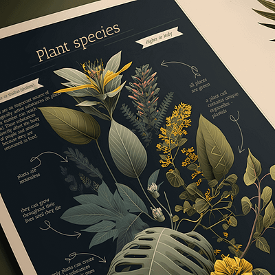 Botanical poster book books design figma font green illustration photoshop plants poster style typography