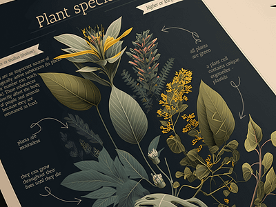 Botanical poster book books design figma font green illustration photoshop plants poster style typography