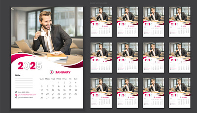 Corporate Business Calendar Design advertising business business planner calendar creative design editable gradient graphic magnet marketing monthly printable weekly yearly