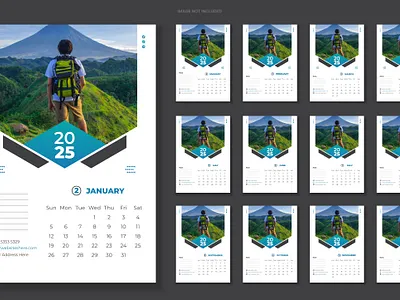 Magnet Travel Calendar Design 2025 2025 calendar agency calendar creative design gradient graphic magnet modern stylish text travel