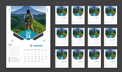 Magnet Travel Calendar Design 2025 2025 calendar agency calendar creative design gradient graphic magnet modern stylish text travel