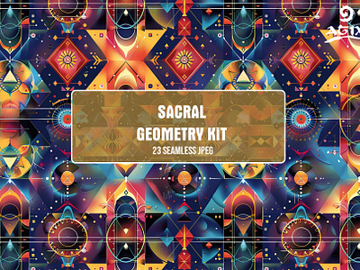 Sacral Geometry Kit [ 23 Seamless JPEG ] art print background texture infinite background pattern bundle seamless pattern seamless textures