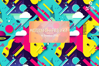 Motion Shapes ll [ 16 Seamless JPEG ] art print background texture infinite background pattern bundle product print seamless pattern seamless textures