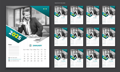 Corporate Magnet Calendar Design 2025 2025 branding calendar creative design editable graphic magnet marketing minimal modern print stylish calendar design