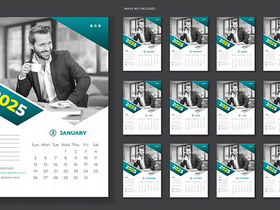 Corporate Magnet Calendar Design 2025 2025 branding calendar creative design editable graphic magnet marketing minimal modern print stylish calendar design
