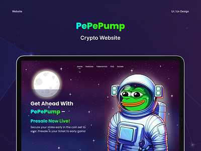 Pepe Pump | Crypto Website character design crypto website pepe character ui ux web design