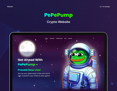 Pepe Pump | Crypto Website character design crypto website pepe character ui ux web design