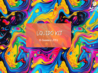 Liquido KiT [ 16 Seamless JPEG ] art print background texture infinite background pattern bundle product print seamless pattern